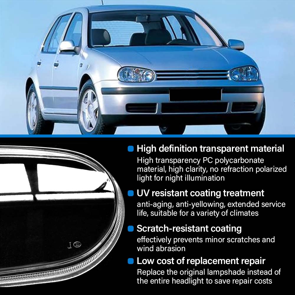 Car Headlight Lens Shell Headlamp Lamp Cover Transparent Lampshade For Volkswagen VW Golf 4 MK4 R32 1999 2000 2001 2002-2005