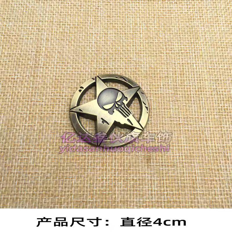 Personalized 3D Skull Pirate Round Sticker Decorative Body Sticker for Electric Vehicles and Motorcycles 4cm Creative Metal Sticker
