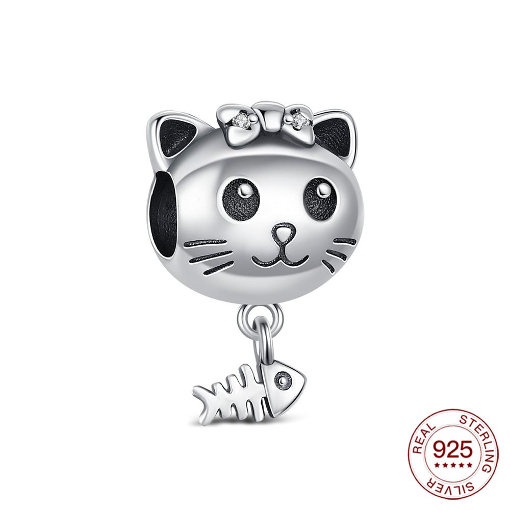 Copper Cats And Dogs Charms Beads Cute Pendants Fit Original Bracelet Diy For Friend'S Jewelry Love Gifts