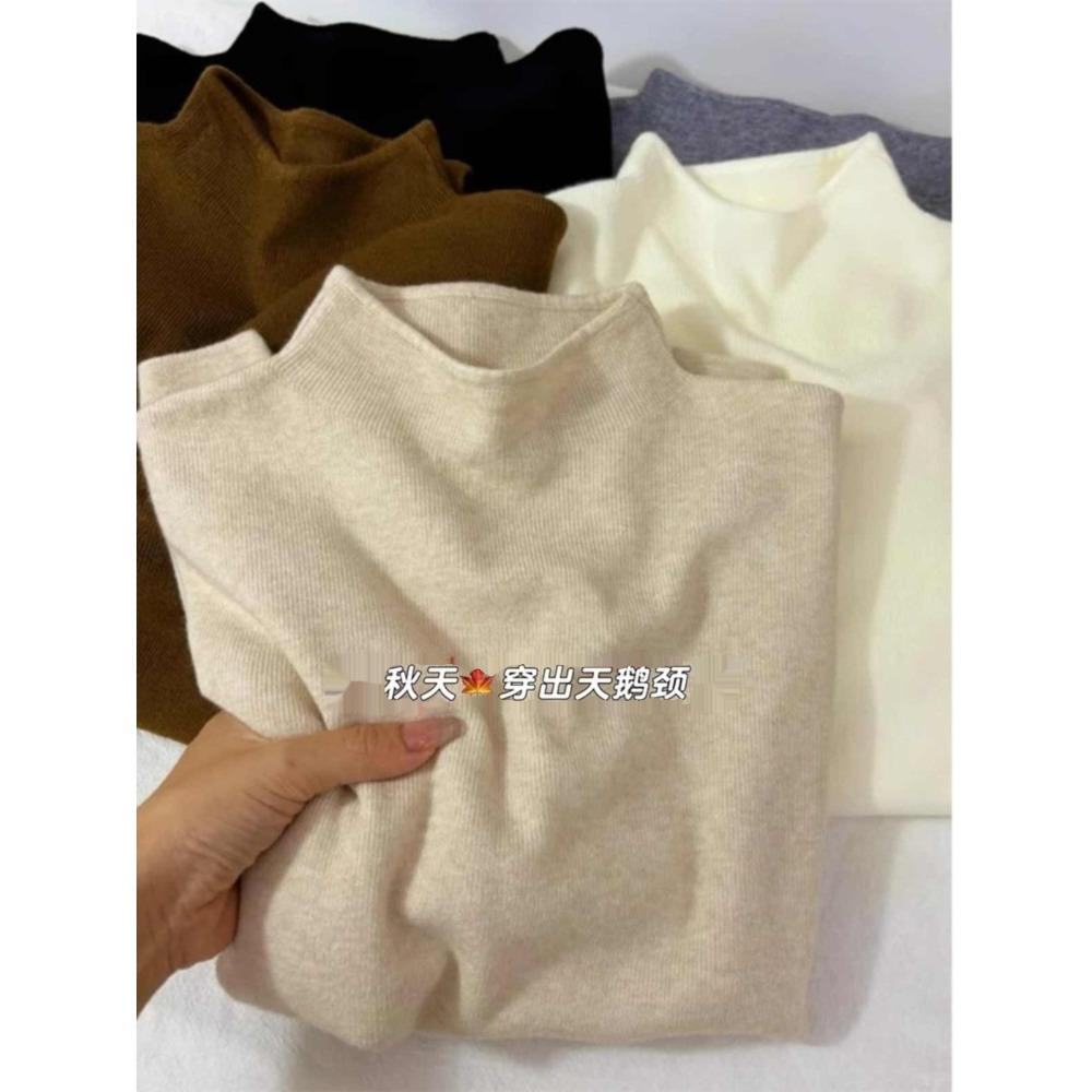 **Soft Knit Long Sleeve Base Layer Women Winter Sweater Korean Style Minimalist Layering Top**
