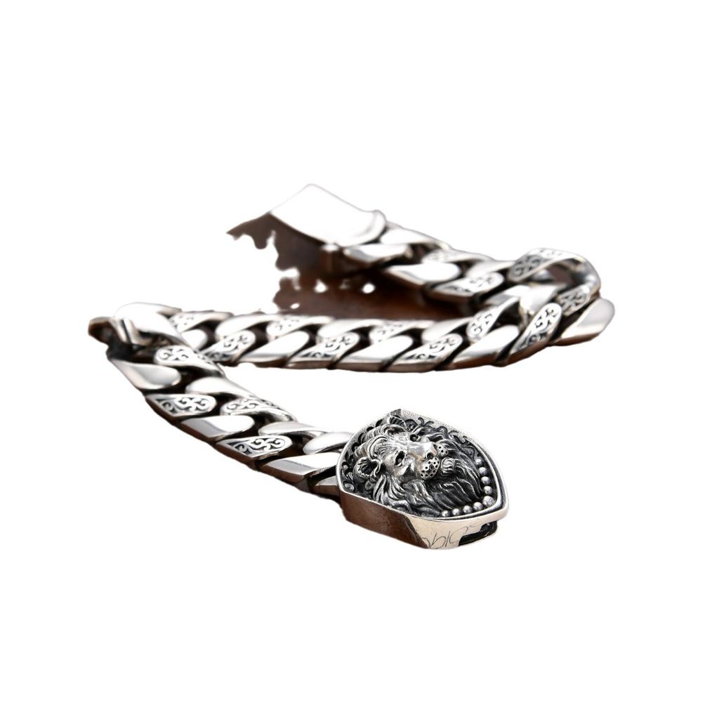New Domineering Lion Bracelet, Personalized Men's Bracelet, Punk Rock Fashion Cuban Chain Bracelet