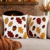 Skin Friendly Throw Pillow Shells Maple Leaf Cushion Cover, Fall Acorn Decorative Sofa Cover 18x18 Inches Farmhouse Case for Autumn Home Decor Covers