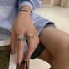 Elegante Anello Nodo in Argento Sterling 925 per Donna Design di Ispirazione Coreana Regolabile