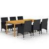 Day and Night - Day and Night 7-Piece Garden Dining Set Black