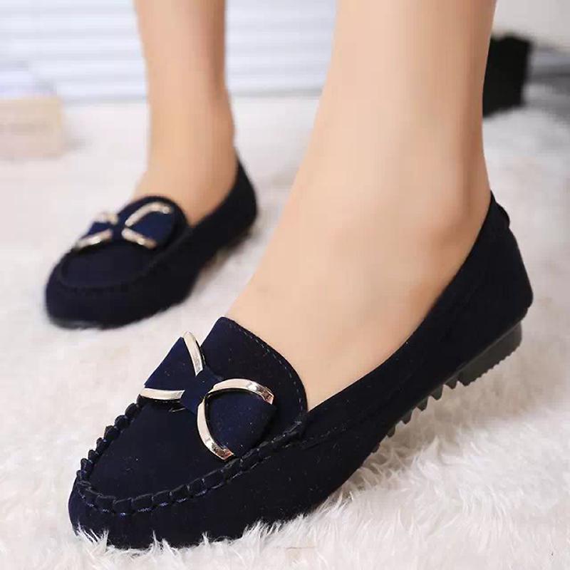 2024 Summer Fashion Casual Lofers Women's Candy Color Slip On Flat Shoes Ballet Flats Women Elegant Butterfly-Knot Office Shoes