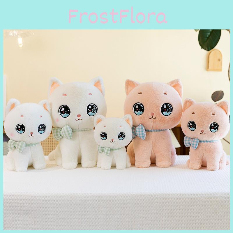 Bowknot Plush Cat Toy Cartoon Stuffed Animal Doll Room Decoration Gift Kids