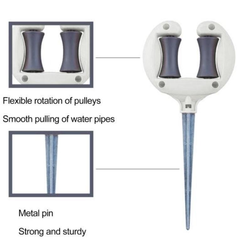 1Pc Garden Hose Guide Nail Soft Water Pipe Positioning Holding Labor-saving Smooth Roller Pointed Head Anti-skid Outdoor