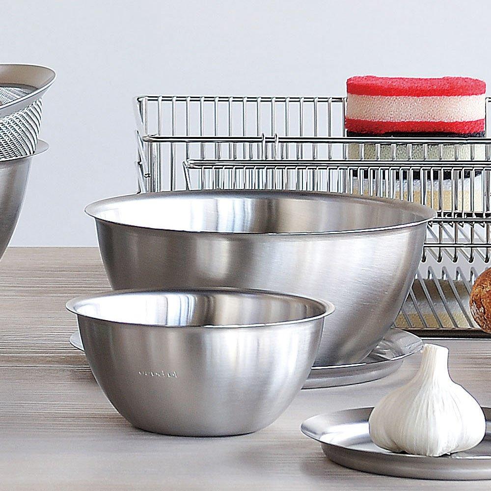 La Base Tsubame-Sanjo Stainless Steel Bowl & Plate Small 2-Piece Set, Made in Japan, by Yoko Arimoto, DME-6750