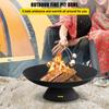 Feuerschale, 30 Zoll tiefe runde Gusseisen-Feuerschale, Holzfeuer für Außenbereiche, Hinterhöfe & Camping, mit einem stabilen Schalendesign als Basis und