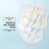 Girls Summer Sweet Print Naked Sense Ice Silk No Trace 10A Antibacterial Extension Crotch Triangle Briefs