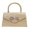 Women Evening Bag Bow Top Handle Bag Glitter Rhinestone Sparkly Mini Square Bag Wedding Party Prom Purse