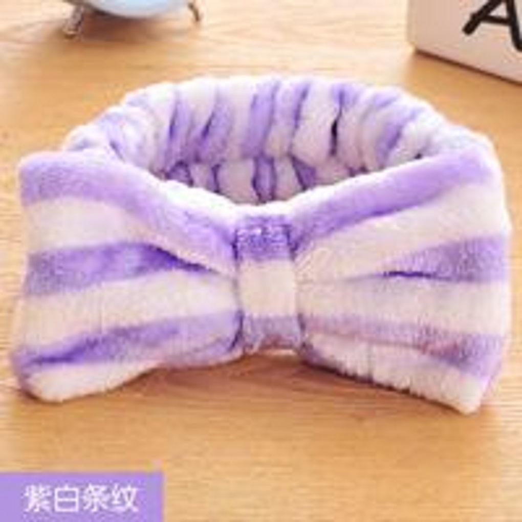 Women Bowknot Design Hairband Makeup Face Washing Hair Coral Velvet Hairband