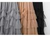 2024 Autumn/Winter Ruffle Mesh Layered A-line Fairy Dress for Women