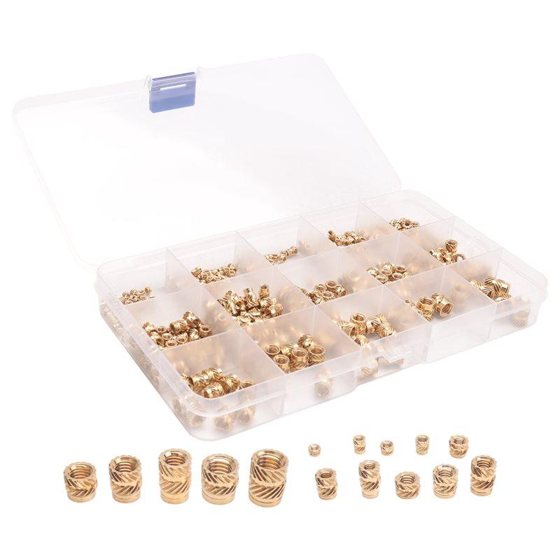 A34R 400Pcs Threaded Inserts,M2/M2.5/M3//M5/M6 Thread Knurled Nuts Assortment Parts Kit Heat Set Insert For Plastic 3D Printin
