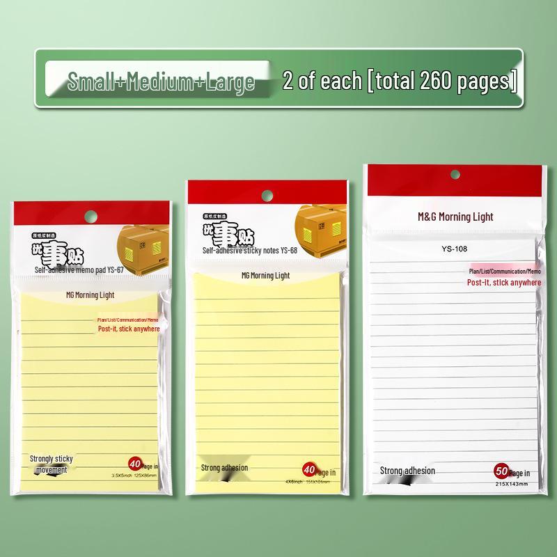 Mornsun Large Lined Sticky Notes for Students