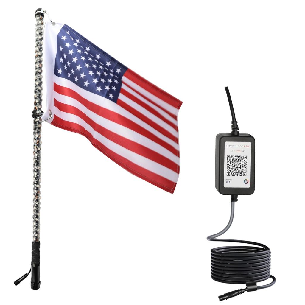 RGB Chasing Reverse Car Turn Signal Brake Light LED Whip Antenna Flag Light Car Whip Antenna Flag Pole Light
