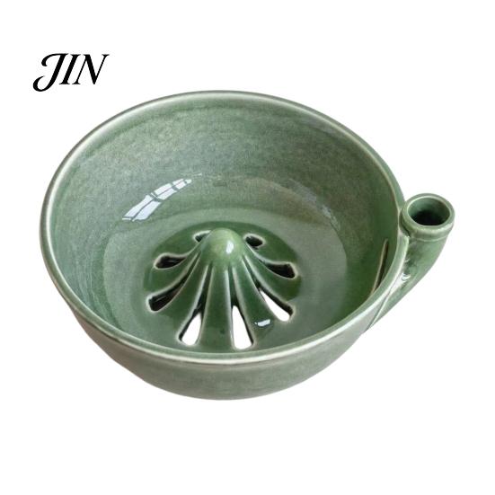 Berry Cleaning Bowl Self Rinsing Wash Bowl, with Hollow Drain Holes, Swirl-Flow Kitchen Draining Washing Ceramic Fruit Rinse for Counter