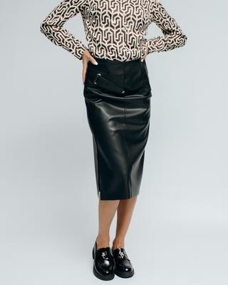 Leather Skirt Long Red Exp. 4034 36 Black