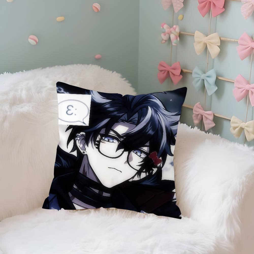 Cute Wriothesley Case Plush Fabric Soft Pillowcase Double Sided Print Cushion Cover Household Gifts