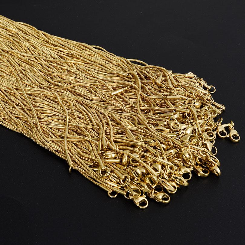45/50/60/70cm Ανοξείδωτο Ατσάλι Στρογγυλή Αλυσίδα Φίδι Κολιέ Για Γυναίκες Άνδρες Αξεσουάρ Πλάτος 1,2mm Μόδα Κοσμήματα Στο Λαιμό Δώρο