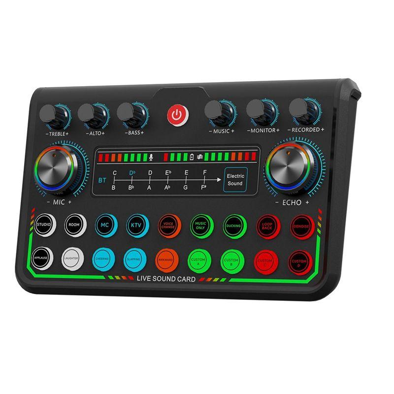 

ABNR New P99 Live Sound Card Mixer Podcast Sound Board Voice Sound Board For Phone PC Computer DJ-Music Studio Mixer