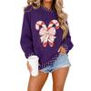 Women's Christmas Sweatshirt Casual Letter Polka Dot Color Block Pullover for Holiday