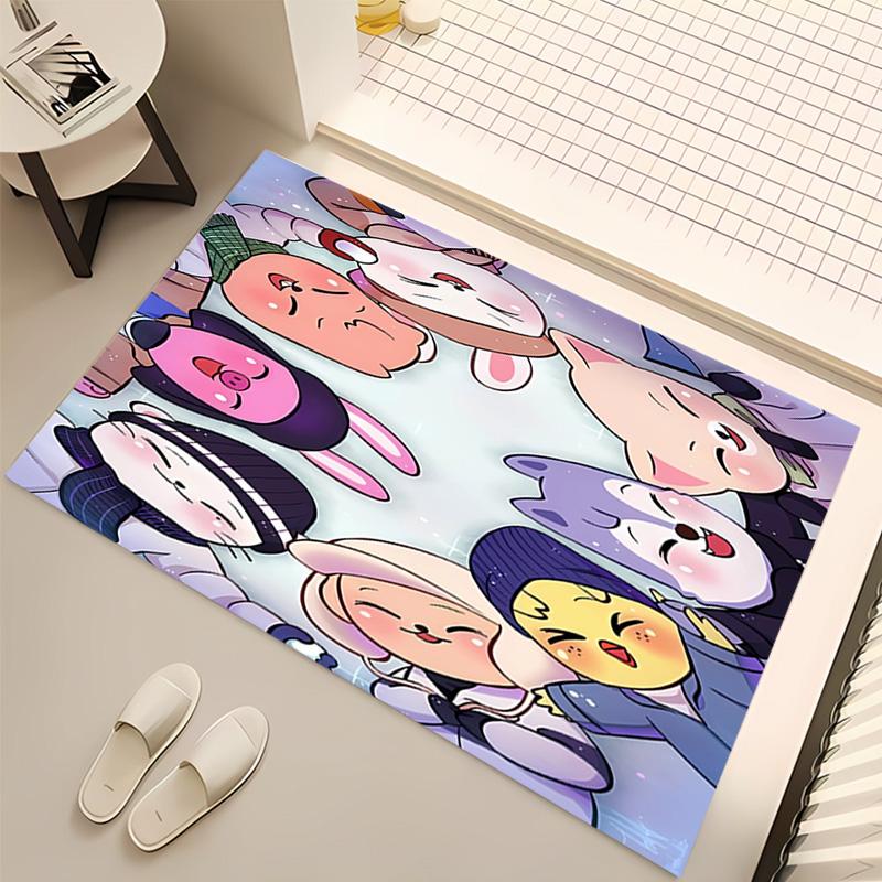 1pc Kpop Print Area Rug - Soft, Washable Non-Slip Indoor Mat, Living Room, Home Office Decorative Rug,Office Decorative