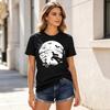 Vintage Unisex Halloween Dachshund Tee Unisex Moonlight Silhouette Dog Casual Short Sleeve Shirt Harajuku Y2k Top