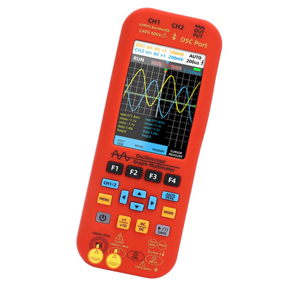 3 In 1 Oscilloscope Multimeter Signal Generator 2 Channels 50MHz Bandwidth 250MSa/s Sampling Rate Handheld Oscilloscope