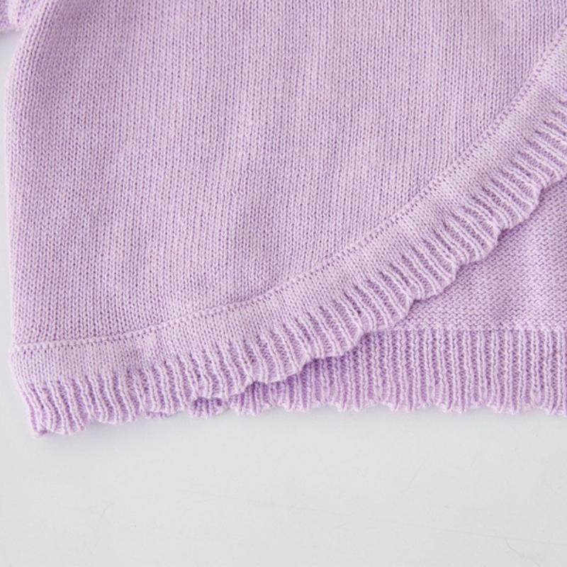 Pure Cotton A-type Sunflower Children's Shawl Summer Air-conditioning Shirt Girls Knitted Cardigan Jacket