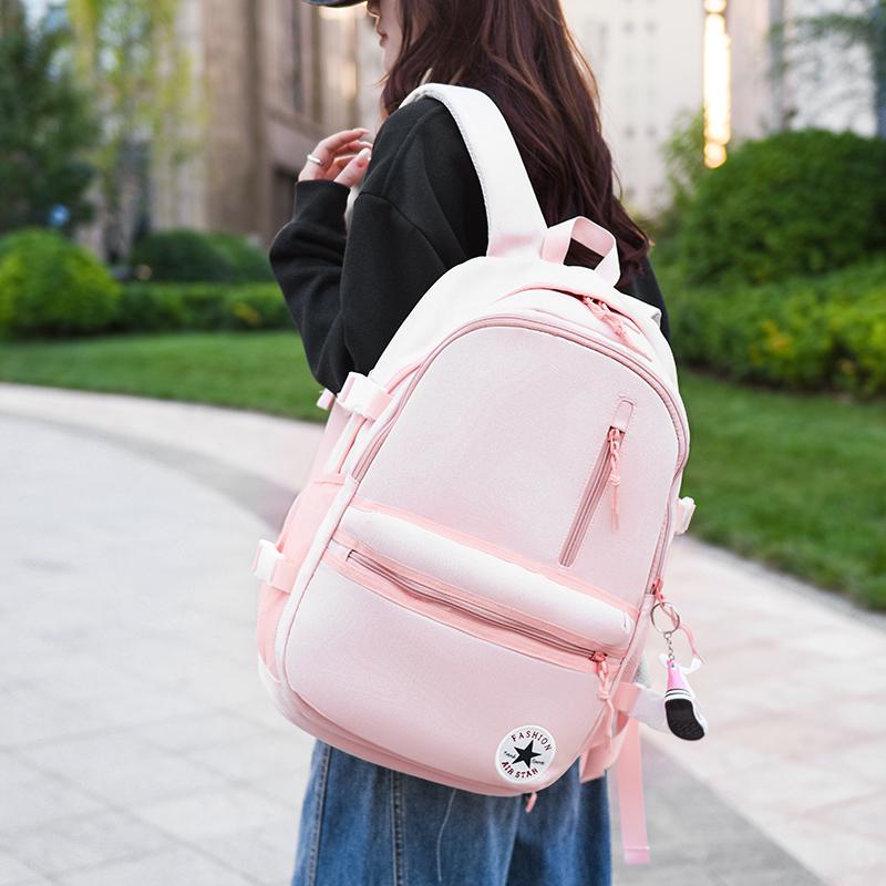 Zaino Monocolore Studenti Scuole Medie Grande Capacità Leggero Borsa Scolastica Borsa per Pendolari per Computer