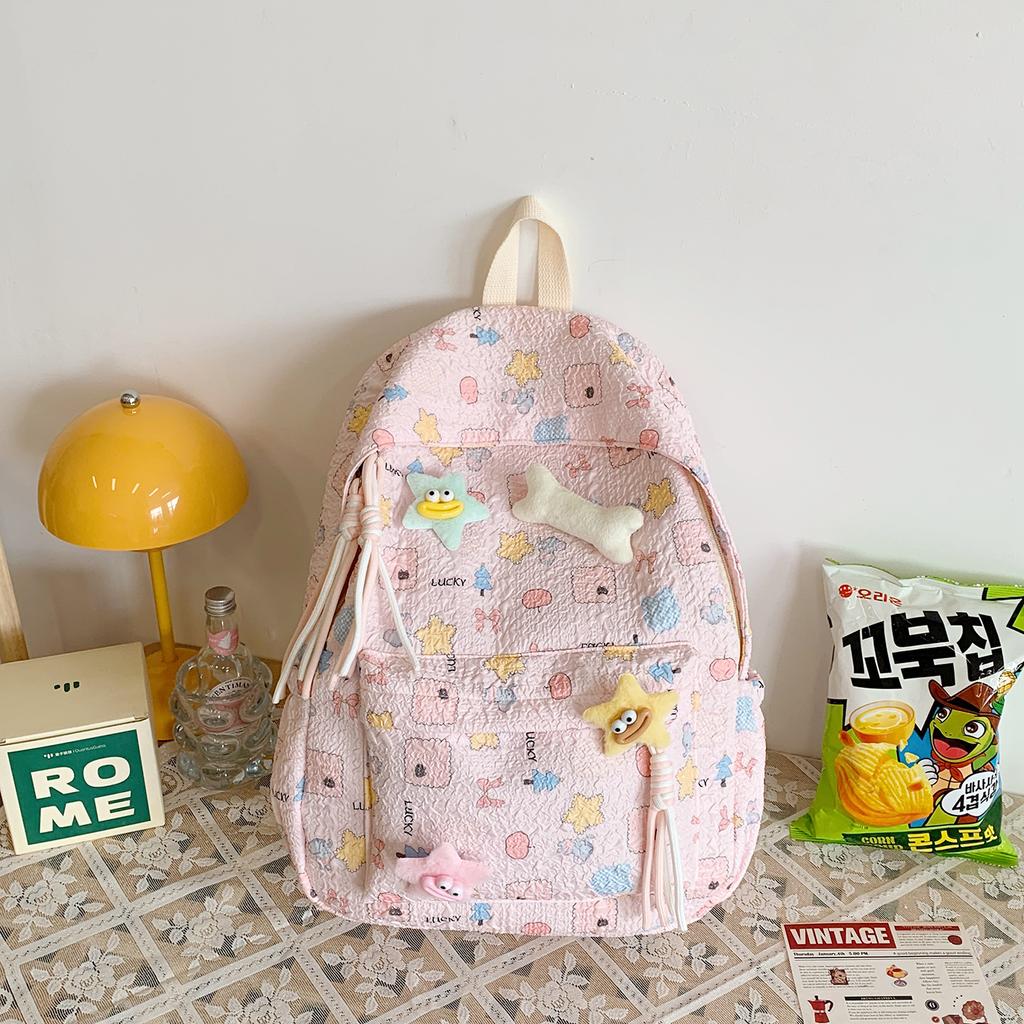 Schoolbag schoolbag female junior high school student high school student high value ins wind cute backpack trendy sweet girl large capacity backpack