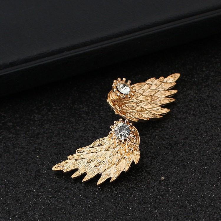 

Vintage solid angel wings stud earrings feather stud earrings золотий
