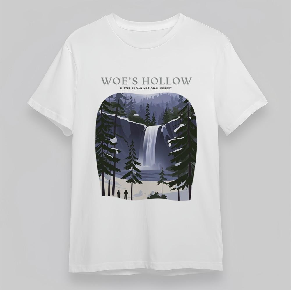 

Women s Plus Size Comfortable Classic T-Shirt Winter Pine Forest Waterfall Tee XL