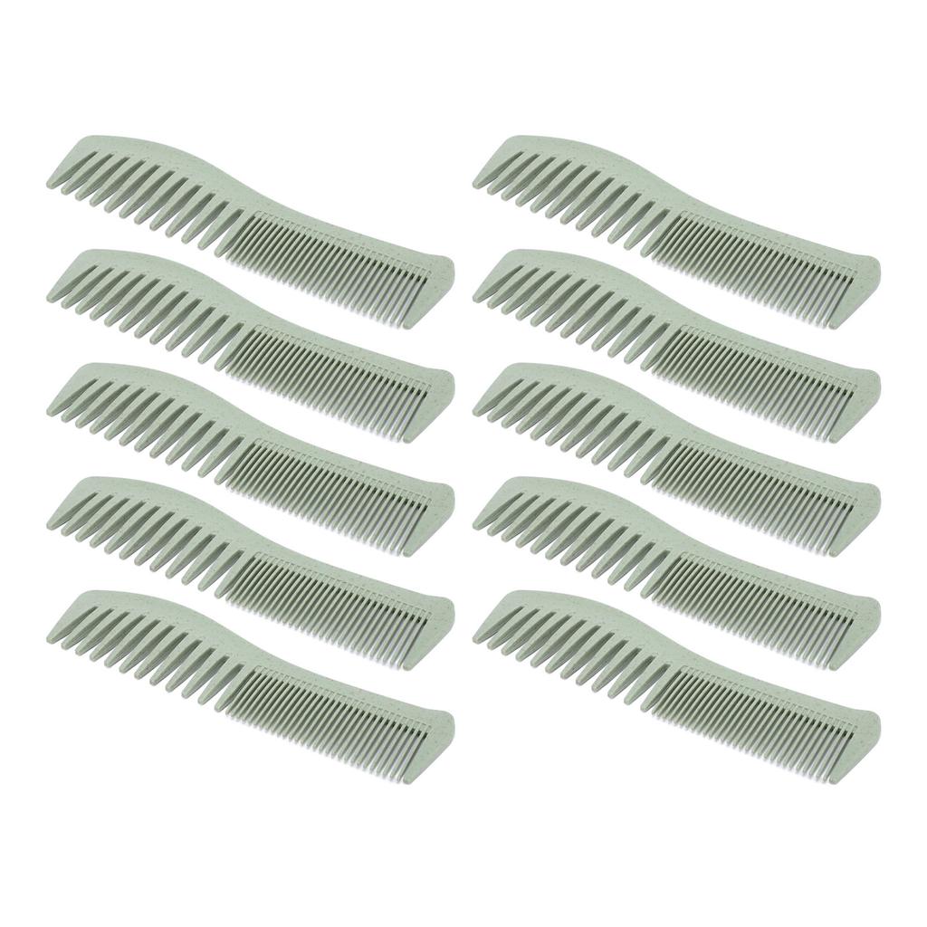 10 Pcs Wheat Straw Double Headed Hair Comb Reduce Tangling Wet Dry Hair Use Wide Fine Tooth Detangli
