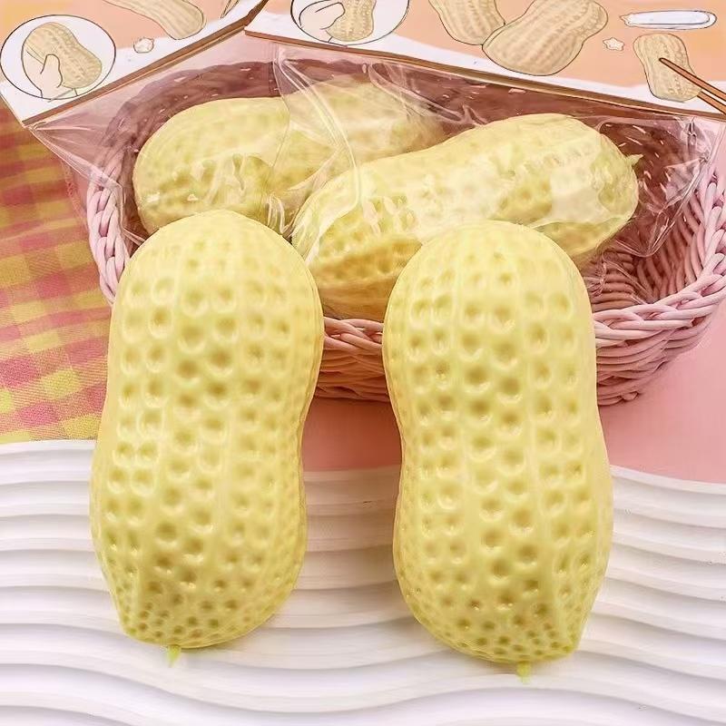 Peanut Stress Ball Crunchy Squeeze Bal Squishy Toy Simulated Peanut Squeeze Stress Relief Buttery-Soft Feel Asmr Sensory Adults