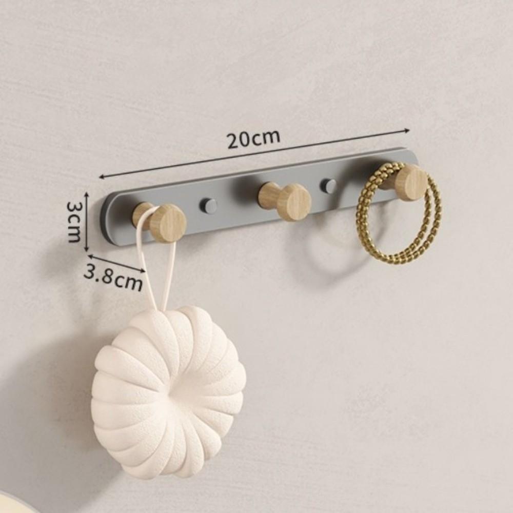 

New Solid Wood Clothes Hanger 3-7 Hooks Available Metal Plate Entryway Hanger Easy to Install Home Storage Rack Home Organizer