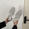 Niche woven hollow mesh cool slippers, shoes wear 2025 new summer wear versatile flat-bottomed half slippers
