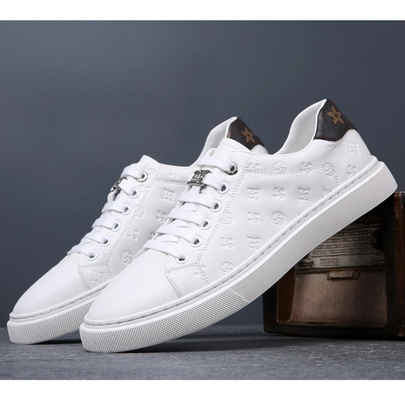 Fashion Brand Mens Casual Shoes Flat Black White Shoes Breathable Soft Male Footwear