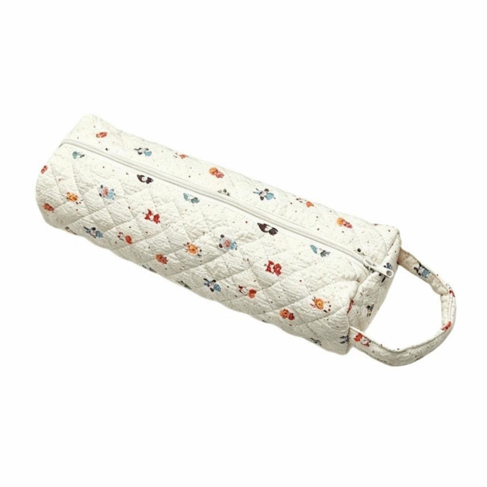 Soft Hair Dryer Storage Bag Quilting Cotton Large Capacity Curler Storage Bag Dustproof Zipper Closure Cosmetic Bag