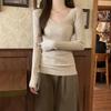 Women's V-Neck Knitted Sweater: 2025 Autumn/Winter Slim-Fit Base Layer Sexy Style