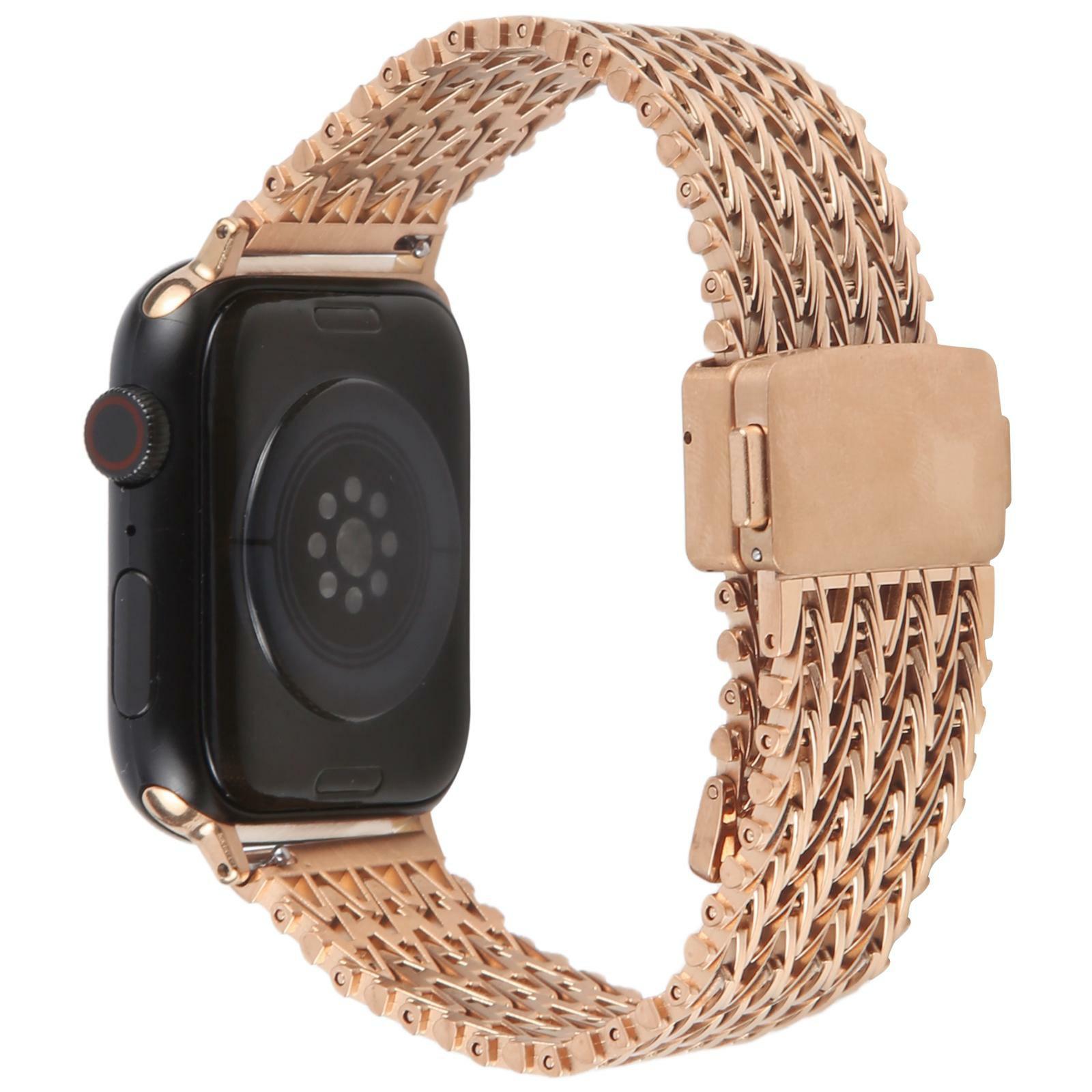 

Metal Smartwatch Band for Apple Watch Series 10 9 8 7 SE 6 5 4 3 2 1 42mm 41mm 40mm 38mm Magnetic Buckle Wrist Strap Rose Gold
