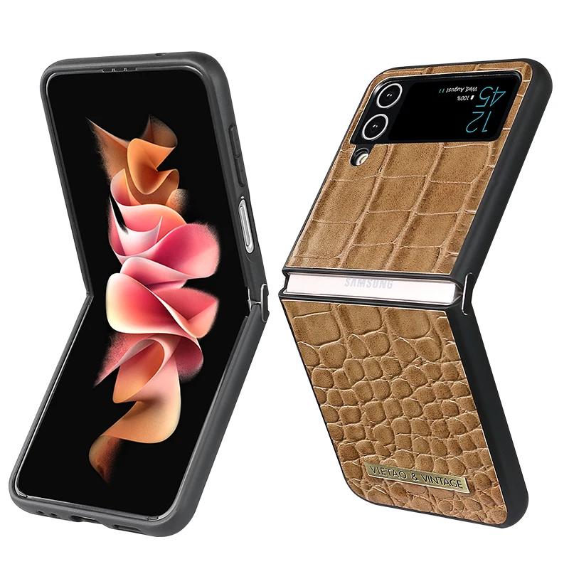 Solid Color High-end Texture Suitable for Business People PU Leather Phone Case for Samsung Galaxy Z Flip 5 4 3 Cover