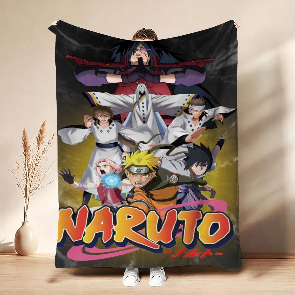 Naruto'S Ninja Way Anime Cartoon Flannel Blanket Skinfriendly Warm Fleece Blanket For Living Room Air Conditioner Room Home Party Decor Christmas Gift