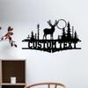 Custom Metal Deer Emblem, Antler Wall Sign, Gift for Deer Lovers & Hunters, Personalized Fawn Nameplate, Lodge Decor