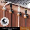 Magnetic Cable Organizer Desktop Wall-mounted Mobile Phone Data Cable Charging Cable Storage and Fixation Device, Plug Hook Fairie