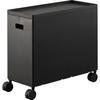 Yamazaki Storage Box Wagon with X D35 X Tower with Ideal for Narrow 4557 Lid, Large, Black. Dimensions W15.5 H31.7cm (including Casters). Brand,