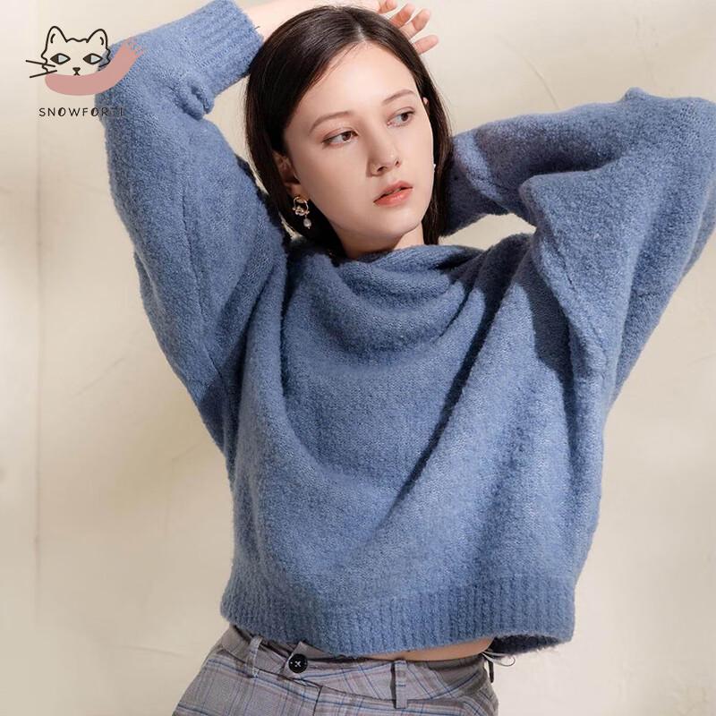 Женский осенне-зимний свитер Snoford с капюшоном, из смесовой шерсти One Size
