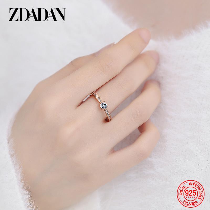 925er Sterling Silber 18K Gold Moissanit Ring für Damen Modeschmuck