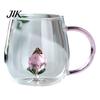 Coffee Milk Drink Cup Handmade Glass Animal Plant Shape Transparent Water Cute with Colorful Handle Creative Tea Mug